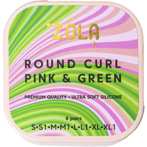 ZOLA Валики для ламинирования Round Curl Pink & Green (S, S1, M, M1, L, L1, XL, XL1)